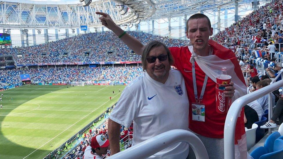 Paul Dubberley and Alex Waters at the Nizhny Novgorod Stadium