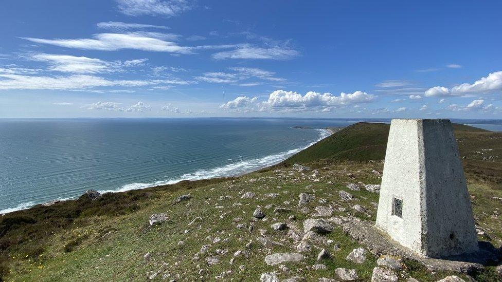 Burry Holms from trig point on Rhossili Downs