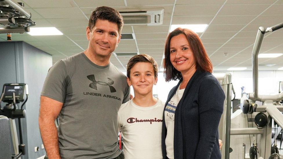 Filip Cegar with his parents Petar and Irena