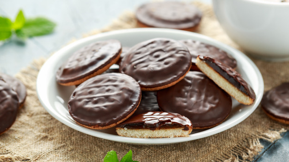 Jaffa cakes on a plate