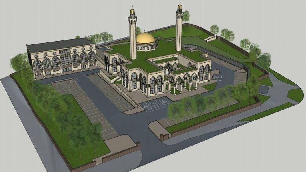 The proposed mosque