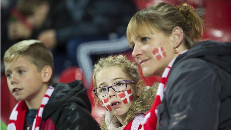 Danish football fans in Copenhagen