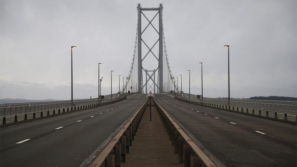 A view of the Forth Road Bridge which is closed to traffic until the New Year due to structural faults