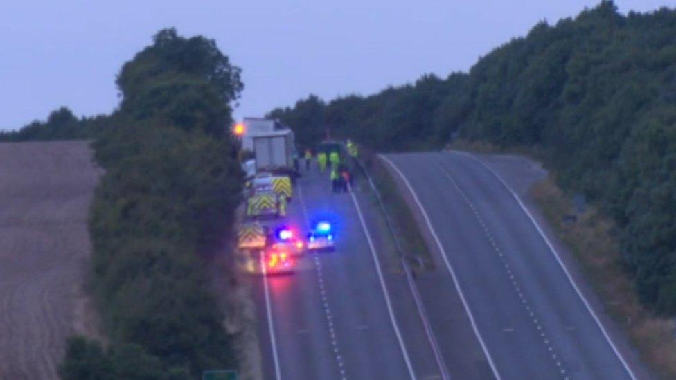 A34 crash scene