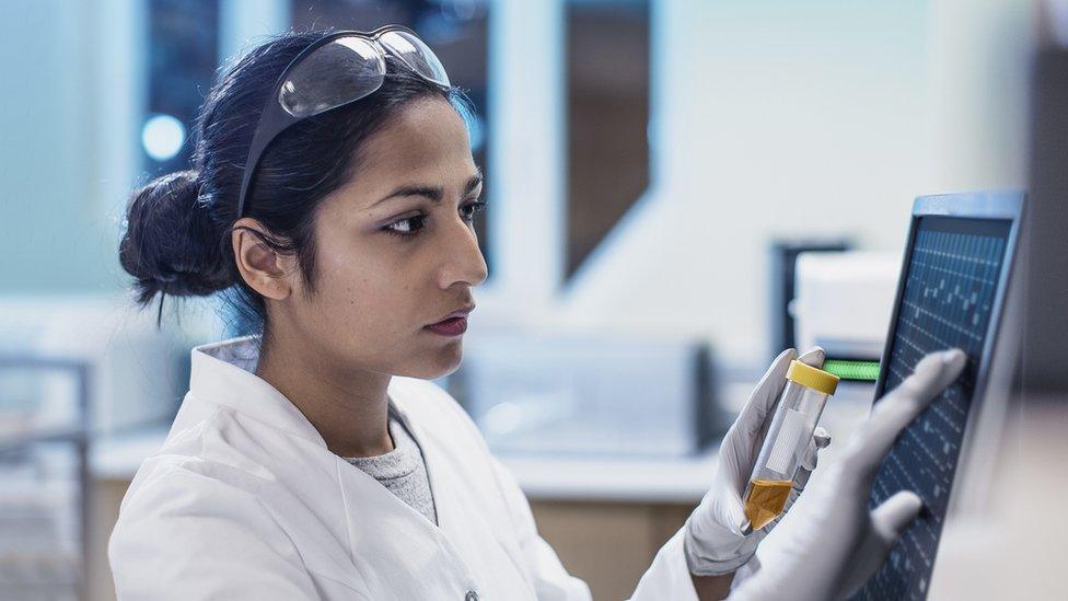 Woman working in lab