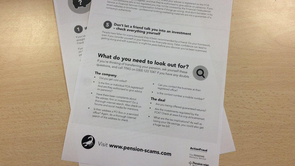 scam warning leaflet