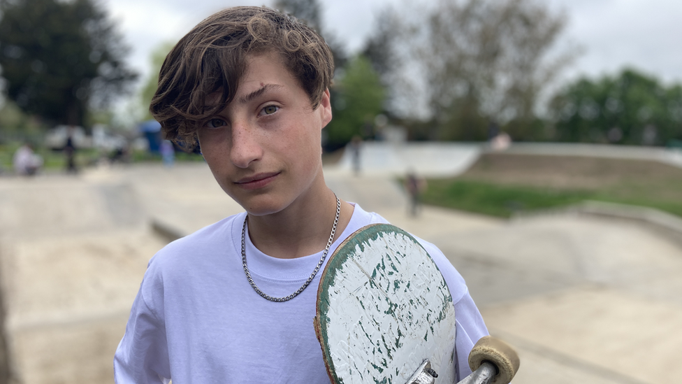 James at the skatepark in Leiston, Suffolk