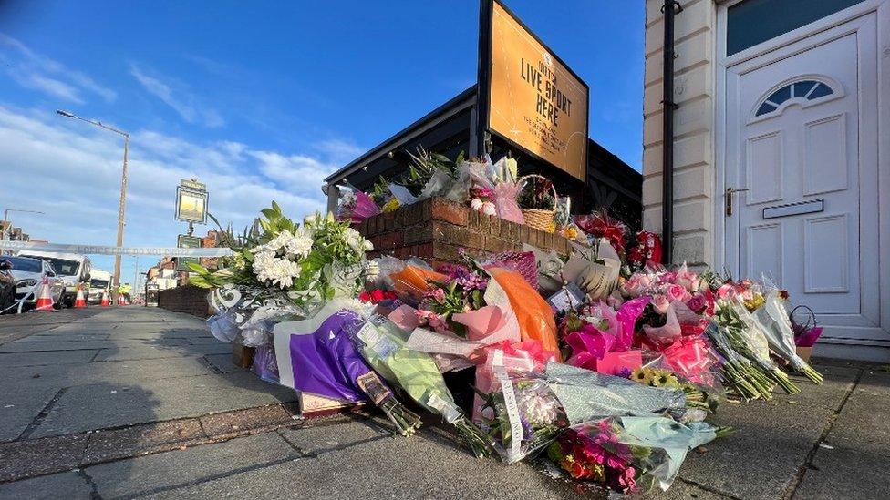 Floral tributes to Elle Edwards