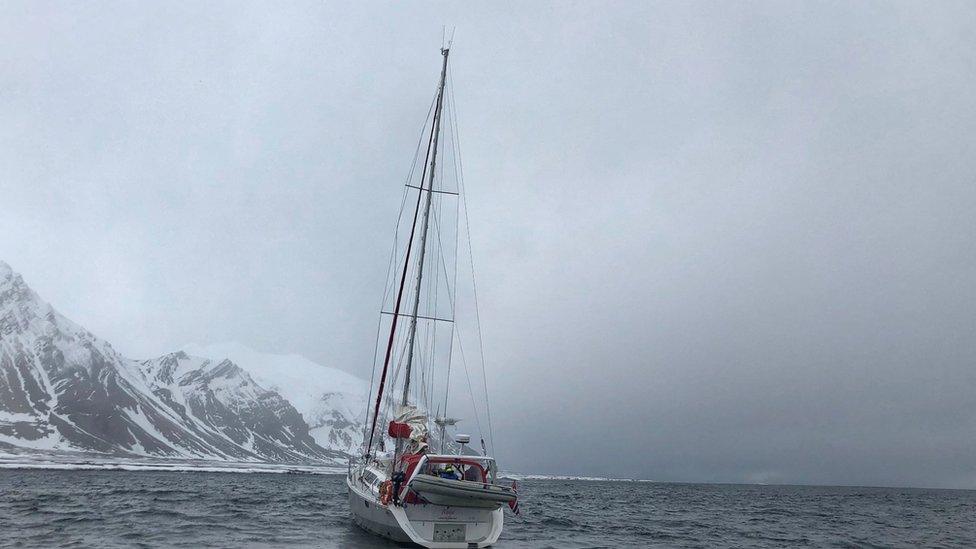 boat off the arctic coast