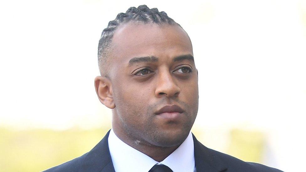 Former JLS star Oritse Williams arrives at Wolverhampton Crown Court on 14 May