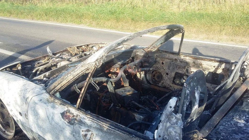 Burnt out car