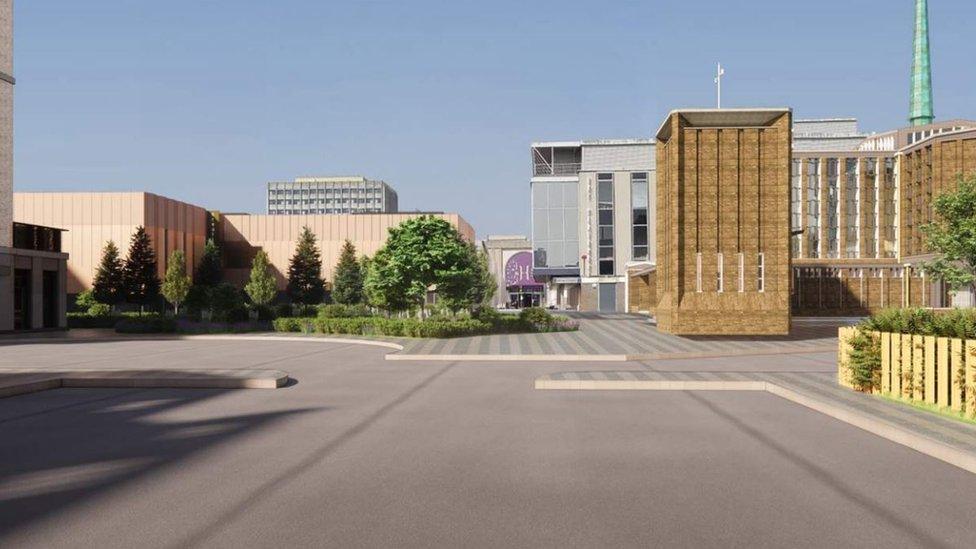 Artist impression of new Harlow cultural quarter