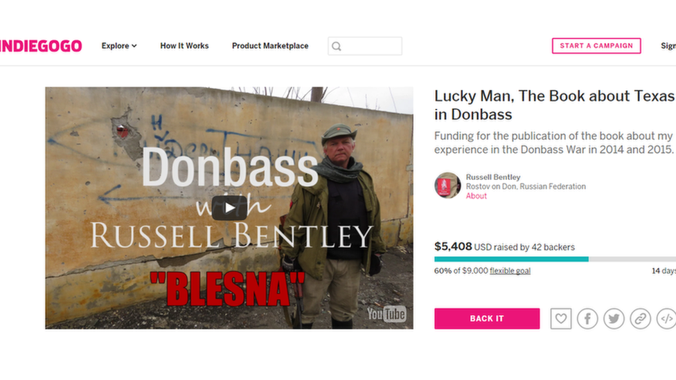 Russell Bentley's Indiegogo campaign