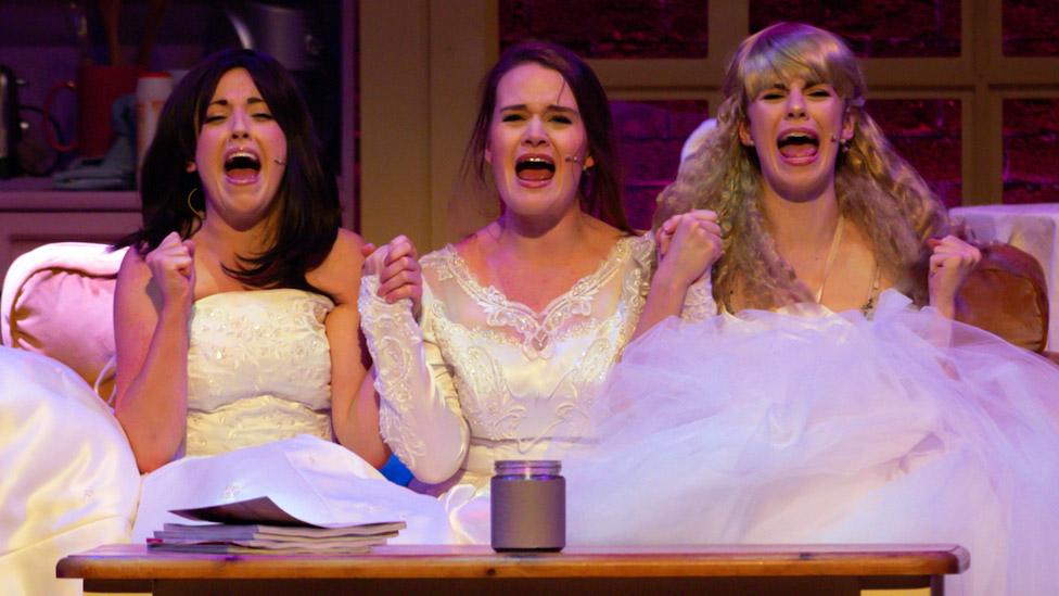 Left-right: Sarah Goggin, Charlotte ELisabeth Yorke and Ally Retberg in Friendsical