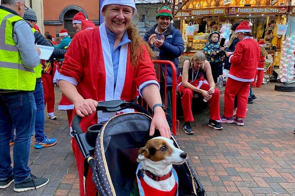 Debbie Davies from Wye Valley Runners and her dog Bailey