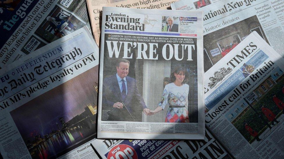 Newspaper front pages