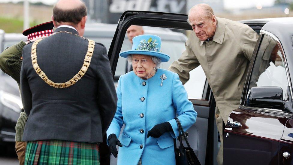 Queen and Prince Philip at opening ceremony of the Queensferry Crossing, on 4 September 2017