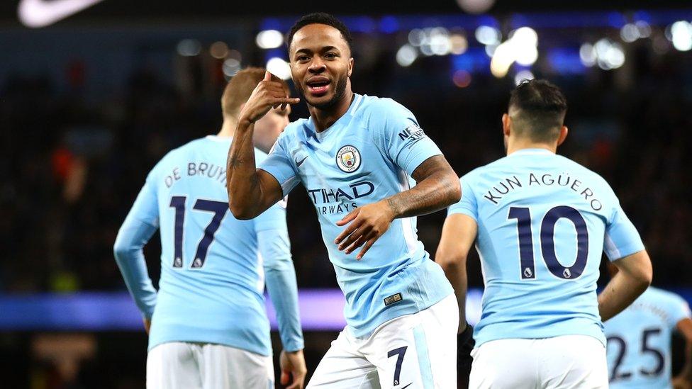 Raheem Sterling celebrating a goal