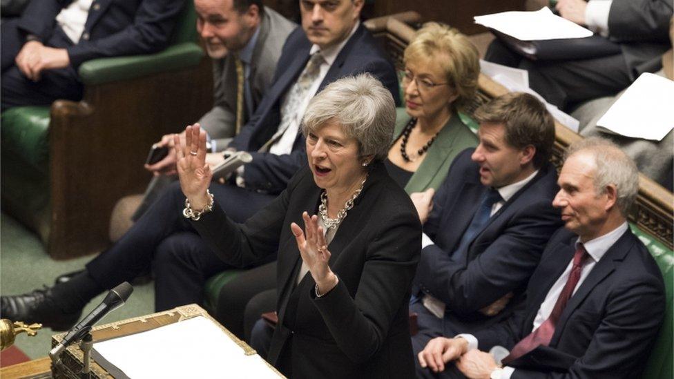 Theresa May addresses Parliament