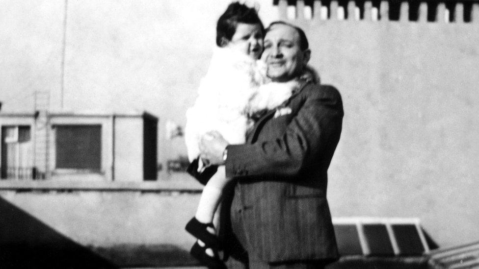 Anita and her father Stanislas Zusman, winter 1939 Geneva