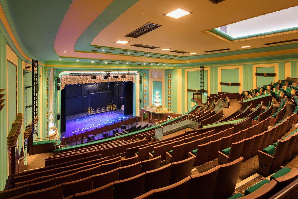 Inside Stockton's Globe Theatre