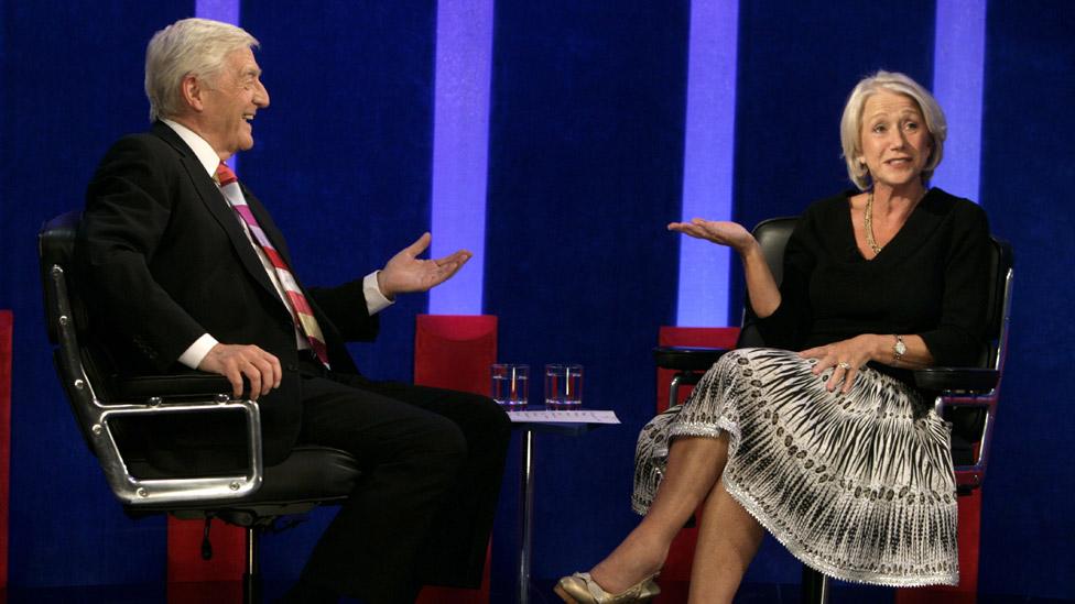 Sir Michael Parkinson and Dame Helen Mirren in 2006