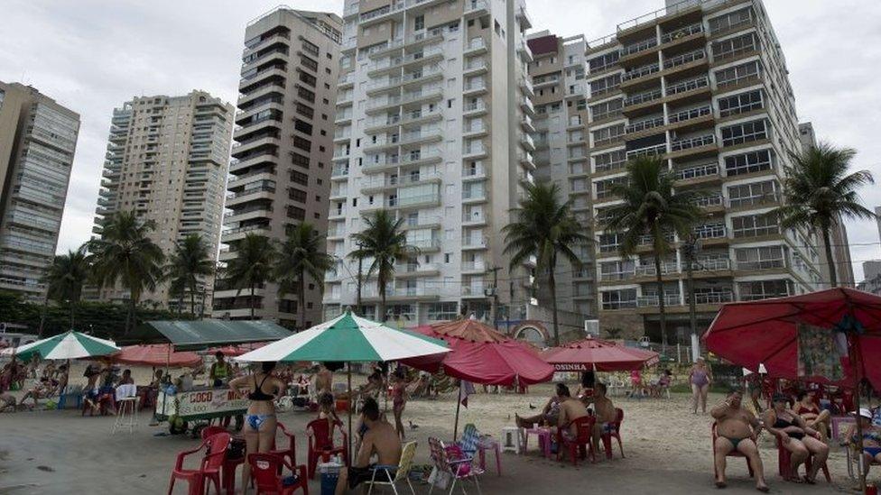 A view of the seaside complex (centre) where Mr Lula allegedly has an apartment. Photo: 10 March 2016