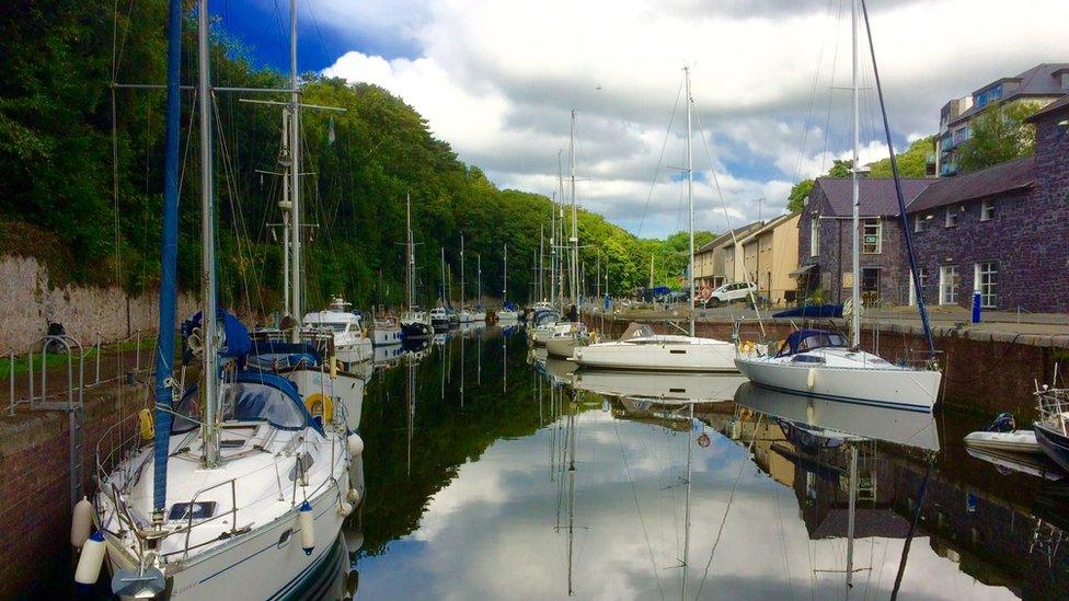 The marina of Y Felinheli, near Caernarfon