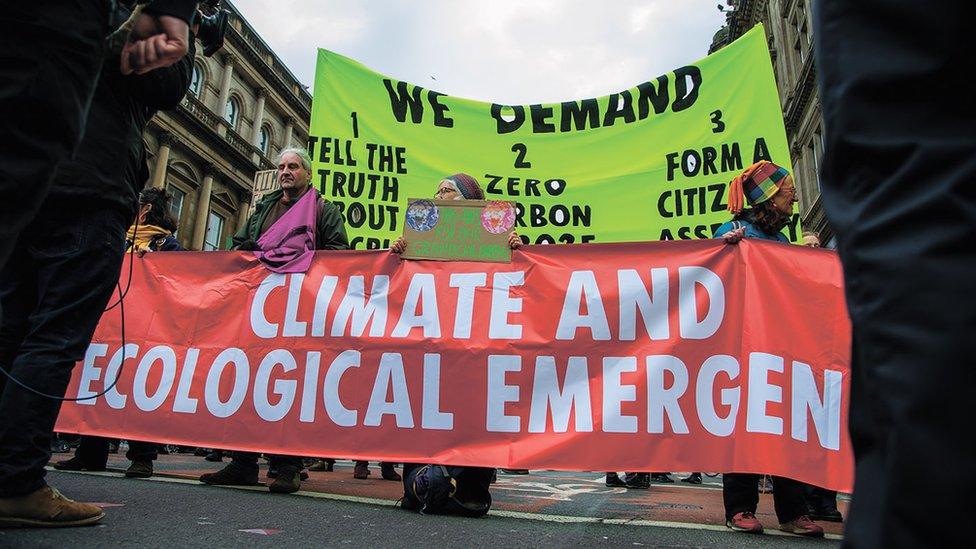 Climate change protest in Scotland