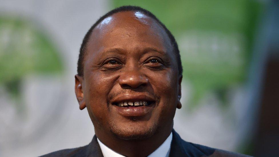 Kenya's president, Uhuru Kenyatta looks on on October 30, 2017 at the national tallying centre at Bomas of Kenya