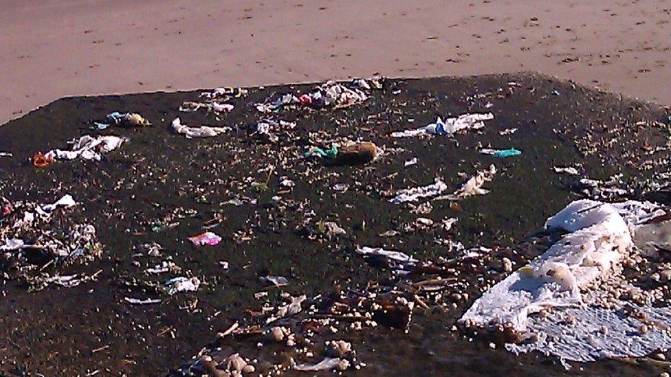 Rubbish on Scarborough beach