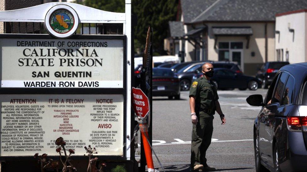 A view of the entrance to San Quentin prison