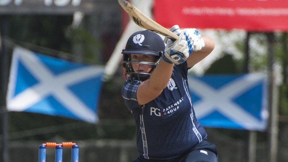 Kari Anderson plays a shot during her unbeaten half-century