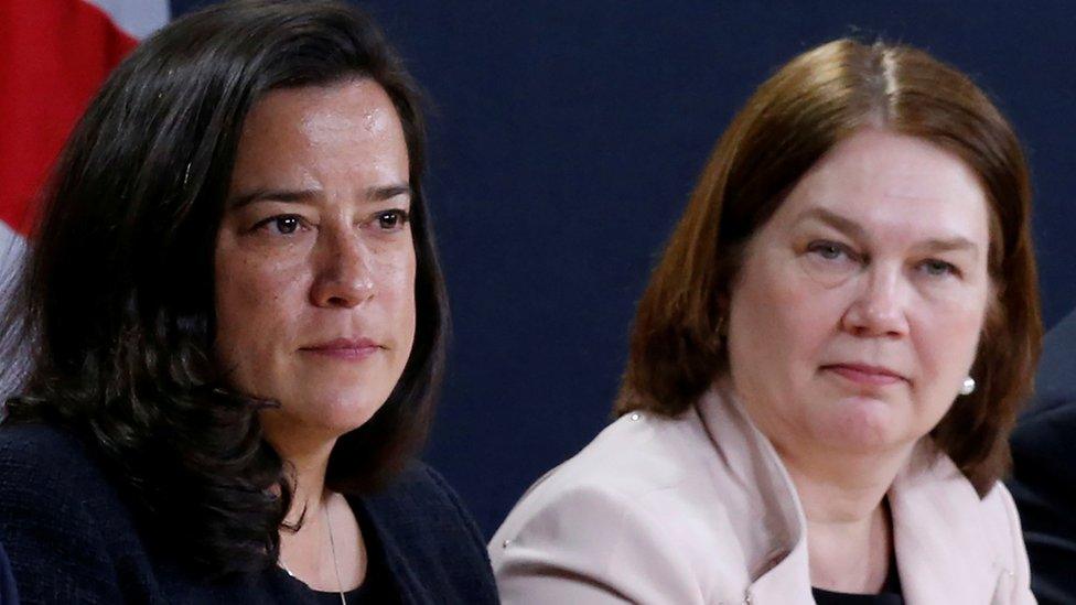 Jody Wilson-Raybould (L) and Health Minister Jane Philpott (R)