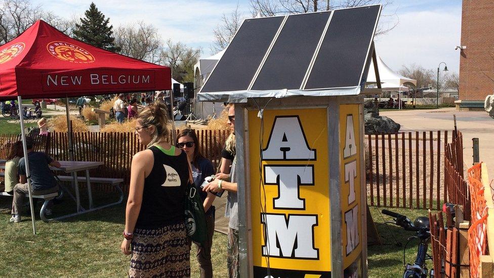 Solar-powered ATM at Earth Day festival