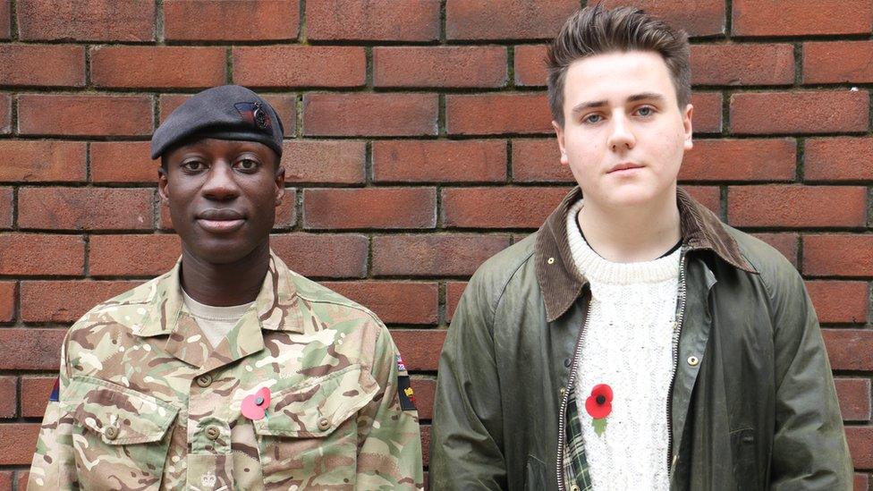 Lance Corporal of Horse David Boachie-Ansah with Tommy Sissons