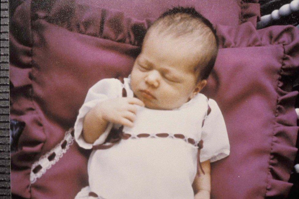 Azaria Chamberlain photographed in 1980, when she was just a few weeks old