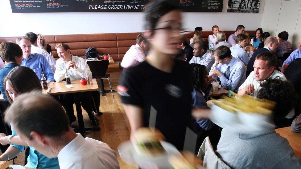 waitress with food