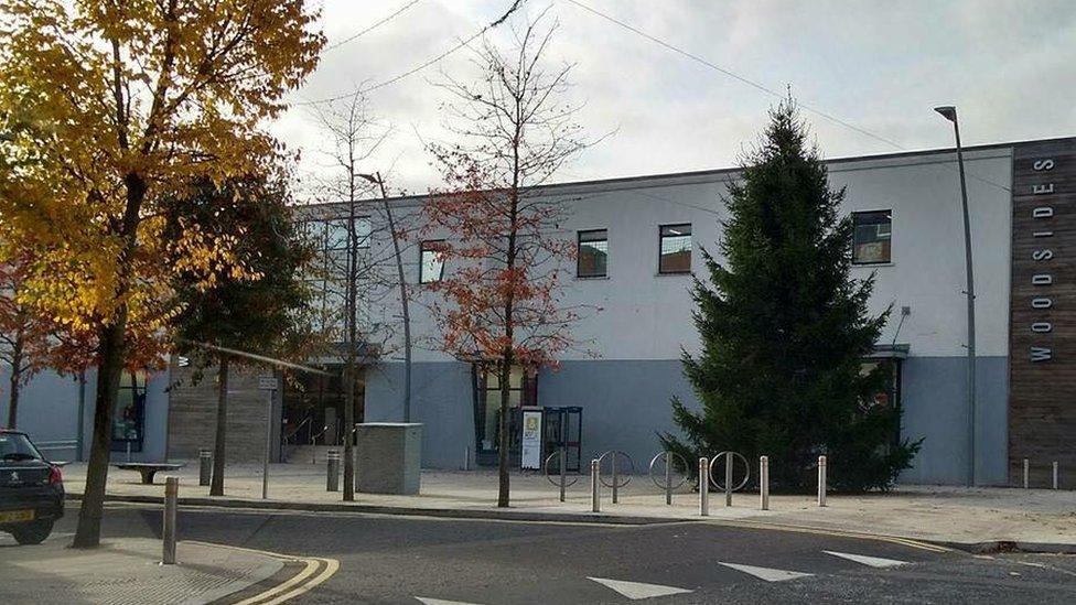 The new tree standing tall ready for decoration and the Christmas switch on