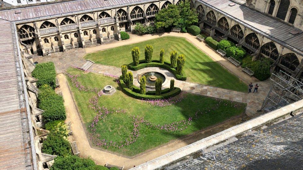 Butterfly sculpture seen from above