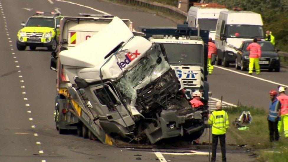 Scene after M1 crash