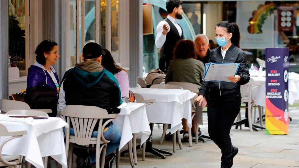 People eating at a restaurant