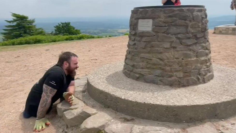 Mickey Bushell on top of Wrekin