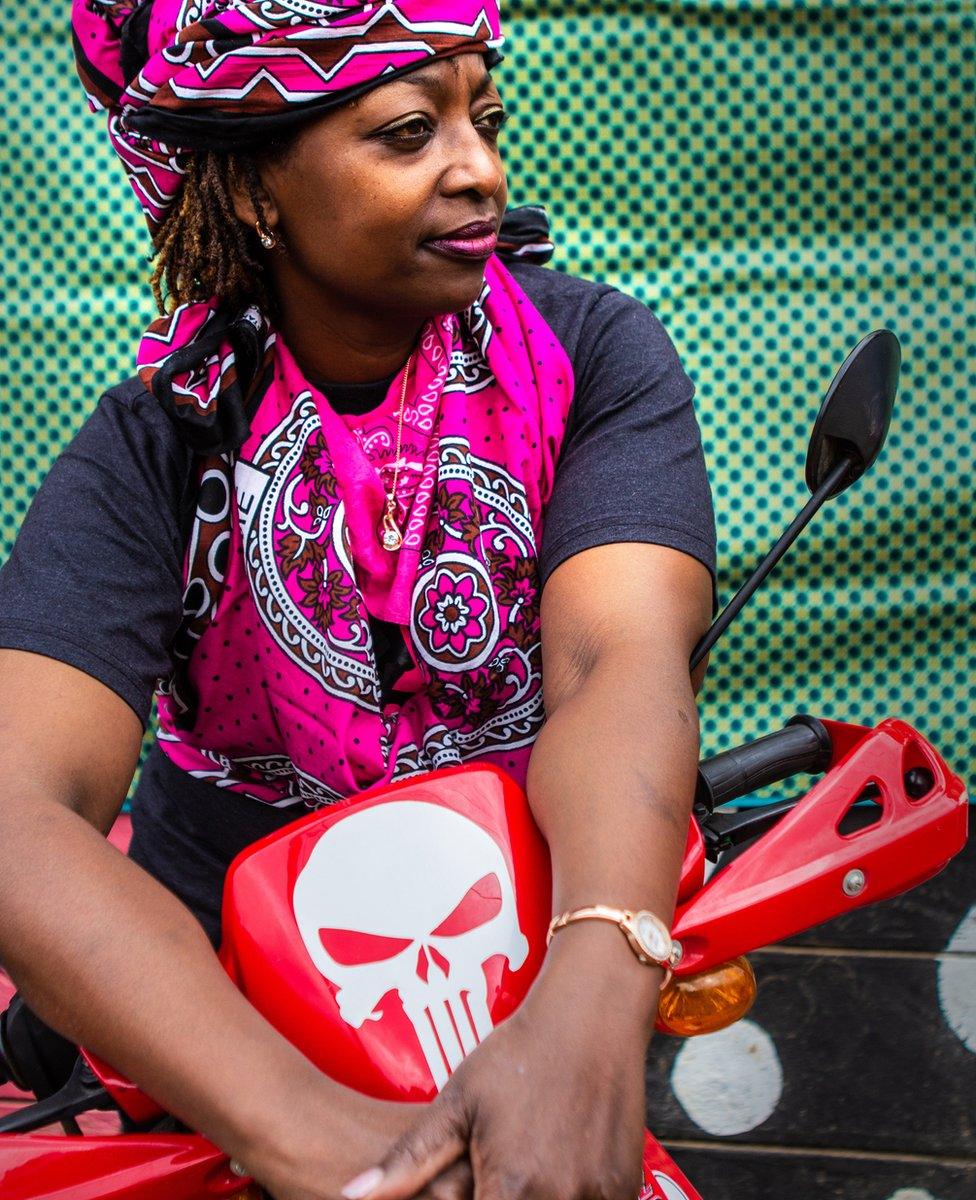 Kenyan biker Agi D'Costa