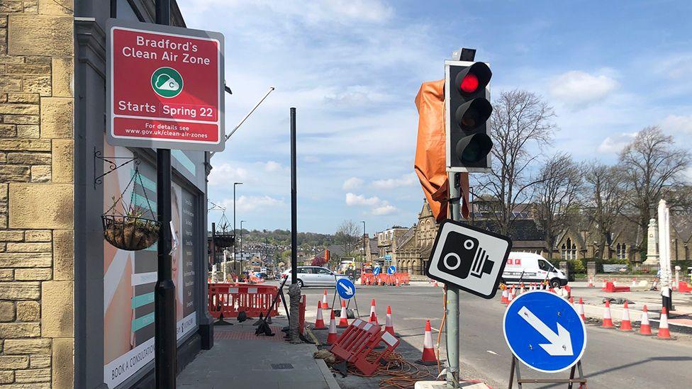 Clean air zone sign in Bradford