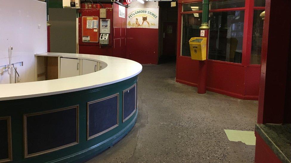 Empty stall in Maesteg Market