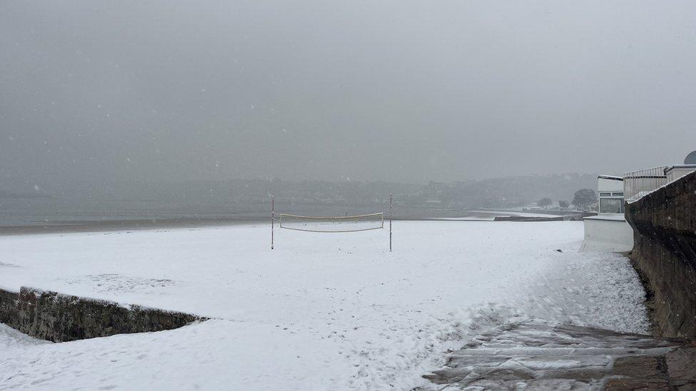 The gunsite covered in snow Jersey