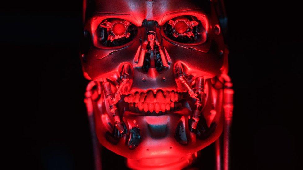 The original T-800 Endoskeleton robot used in filming Terminator Salvation