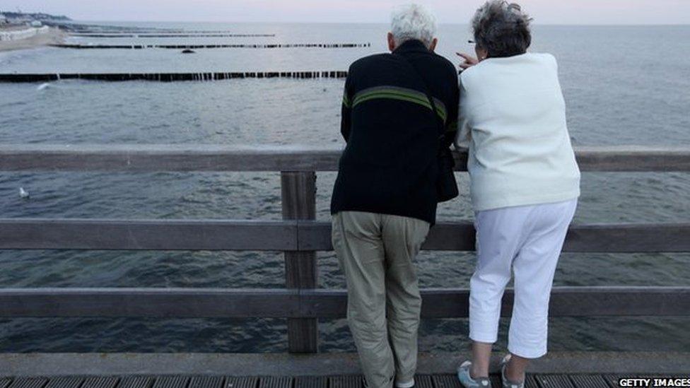 pensioners on pier