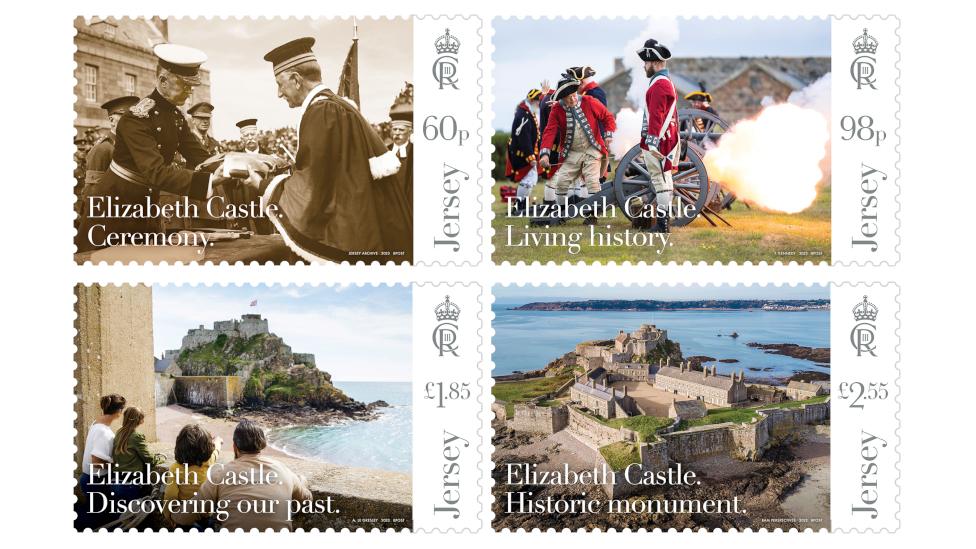 Jersey stamps featuring Elizabeth Castle